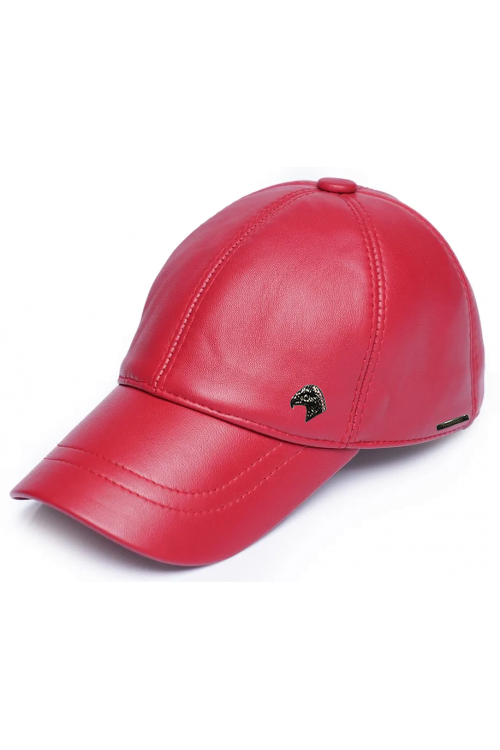 Kırmızı Deri Unisex Beyzbol Şapka